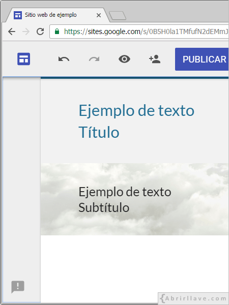 Sección de texto elimnado en Google Sites.