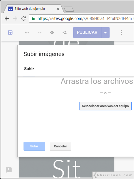 Subir archivos en Google Sites.